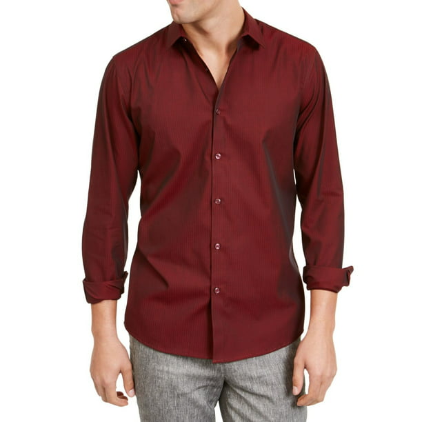 Men's Shirt Regular Fit Textured Cotton Classic collar Formal Casual Long sleeve